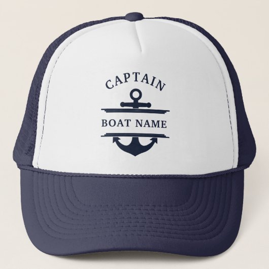 Gepersonaliseerde Nautische Kapitein Bootnaam Anke Trucker Pet (Voorkant)