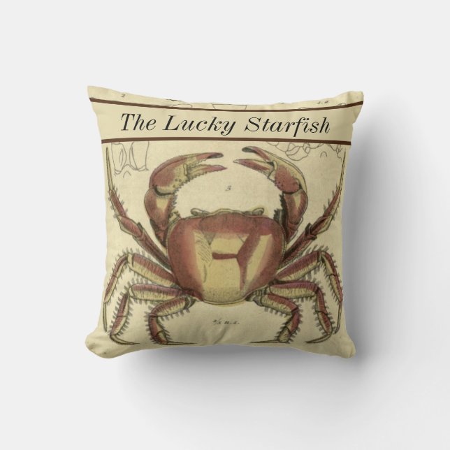 Gepersonaliseerde  nautische krab Waterverf Kussen (Voorkant)