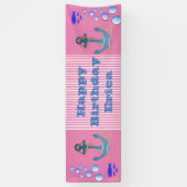 Gepersonaliseerde Nautische Thema Happy Birthday B Spandoek (Verticaal)