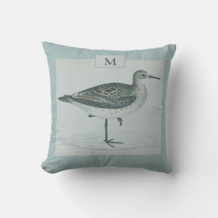 Gepersonaliseerde  nautische zeemeeuw Waterverf Kussen