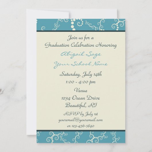 Gepersonaliseerde nautische zeilboot Afstuderen Ui Kaart (Achterkant)