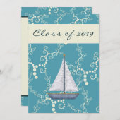 Gepersonaliseerde nautische zeilboot Afstuderen Ui Kaart (Voorkant / Achterkant)