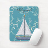 Gepersonaliseerde nautische zeilboot Mousepad Muismat (Met muis)