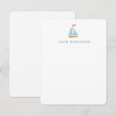 Gepersonaliseerde nautische zeilboot Note Kaart Notitiekaartje (Voorkant / Achterkant)