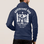 Gepersonaliseerde Navy Adventure Dad Trail Edition Hoodie (Achterkant)