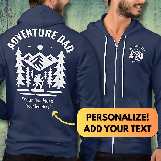 Gepersonaliseerde Navy Adventure Dad Trail Edition Hoodie