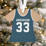 Gepersonaliseerde Navy Basketball Jersey Ornament<br><div class="desc">Vier je basketbalster met dit gepersonaliseerde marineblauwe basketbaltrui ornament. Perfect voor het herdenken van een speciaal seizoen,  speler of team. Pas het aan met een naam en nummer om een unieke aandenken te creëer.</div>