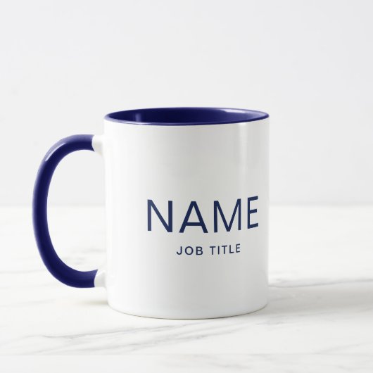 Gepersonaliseerde Navy Blue Combo Mok met Jouw naa (Links)