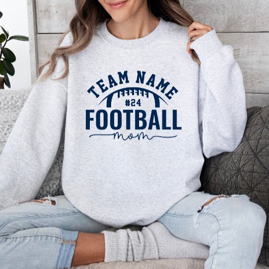 Gepersonaliseerde Navy Blue Football Team Mom Trui