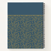 Gepersonaliseerde Navy Blue Gold Geometric Journal Notitieboek (Achterkant)