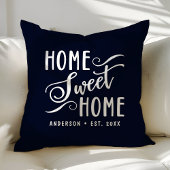 Gepersonaliseerde Navy Blue Home Sweet Home Kussen