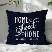 Gepersonaliseerde Navy Blue Home Sweet Home Kussen