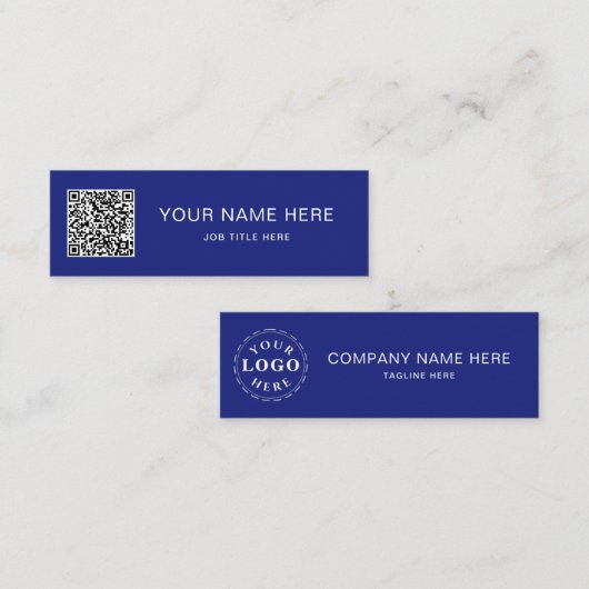 Gepersonaliseerde Navy Blue Mini Oproepkaart Ontwe Contactkaartje (Voorkant / Achterkant)