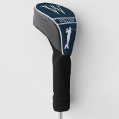 Gepersonaliseerde Navy Blue Monogram Golf Swing Golfheadcover (Schuin)