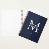 Gepersonaliseerde Navy Blue Monogram Initiaal Mini Planner (Display)