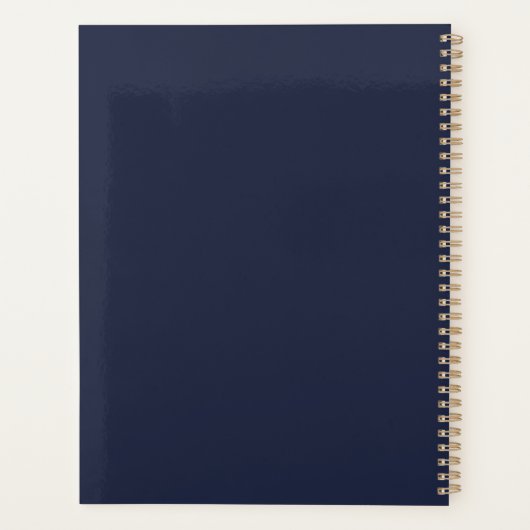 Gepersonaliseerde Navy Blue Monogram Initiaal Mini Planner (Achterkant)