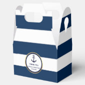 Gepersonaliseerde Navy Blue Nautische bruiloft gun Bedankdoosjes (Geopend)