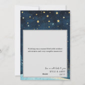 Gepersonaliseerde Navy Blue Snowy Night Sky Kerstm Feestdagenkaart (Achterkant)