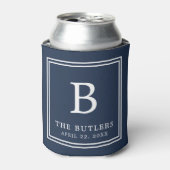 Gepersonaliseerde Navy Blue Wedding Koelbox Blikjeskoeler (Blikje Voorkant)