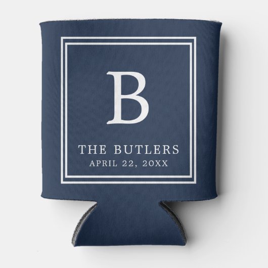 Gepersonaliseerde Navy Blue Wedding Koelbox Blikjeskoeler (Voorkant)