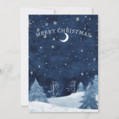 Gepersonaliseerde Navy Blue Winter Midnight Christ Feestdagenkaart (Voorkant)