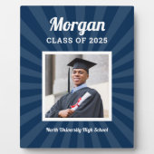 Gepersonaliseerde Navy Class van 2025 Afstuderen F Fotoplaat (Voorkant)
