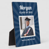 Gepersonaliseerde Navy Class van 2025 Afstuderen F Fotoplaat (Zijkant)