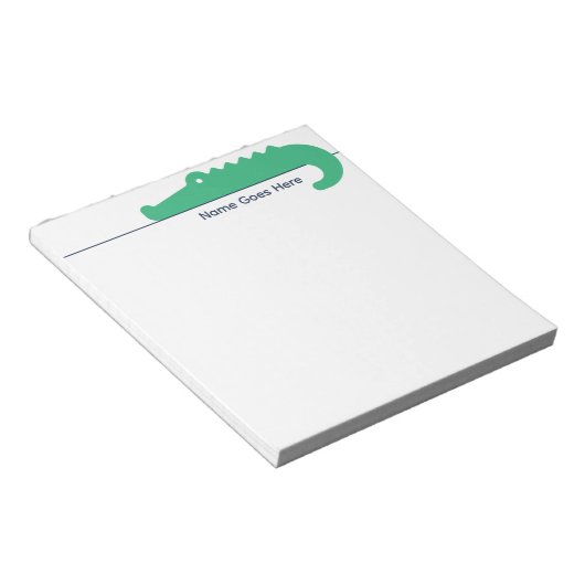 Gepersonaliseerde Navy en Green Alligator Notitieb Notitieblok (Schuin)