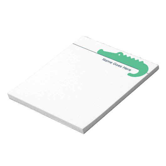 Gepersonaliseerde Navy en Green Alligator Notitieb Notitieblok (Linkerzijde)