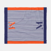 Gepersonaliseerde Navy en Oranje nautische estheti Fleece Deken (Voorkant (Horizontaal))