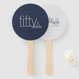 Gepersonaliseerde Navy Grey fifty & FABULOUS omkee Handwaaier
