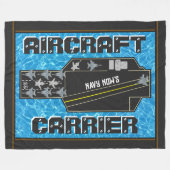 Gepersonaliseerde Navy Now Vliegtuig Carrier Fleece Deken (Voorkant (Horizontaal))