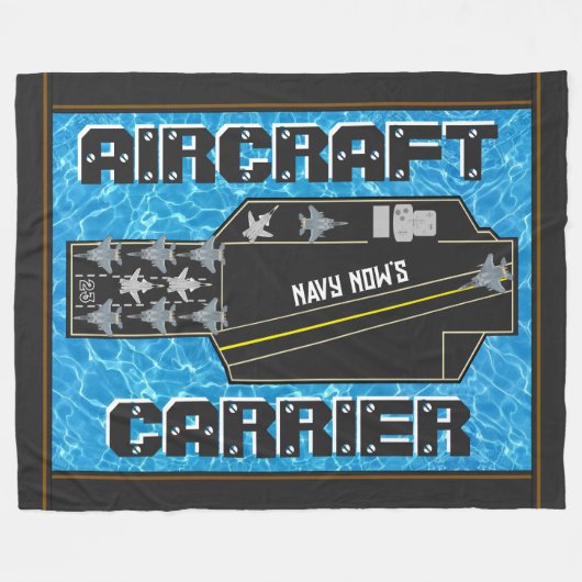 Gepersonaliseerde Navy Now Vliegtuig Carrier Fleece Deken (Voorkant (Horizontaal))