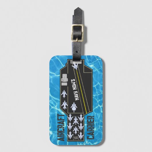Gepersonaliseerde Navy Now's Vliegtuig Carrier Str Bagagelabel (Voorkant (verticaal))