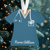 Gepersonaliseerde Navy Nurse Scrubs Ornament