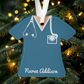 Gepersonaliseerde Navy Nurse Scrubs Ornament