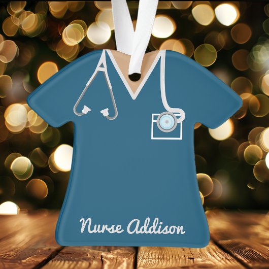 Gepersonaliseerde Navy Nurse Scrubs Ornament