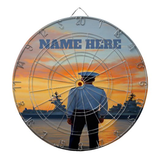 Gepersonaliseerde Navy Sailor Dartboard Dartbord (Voorkant)