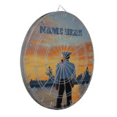 Gepersonaliseerde Navy Sailor Dartboard Dartbord (Voorkant Links)