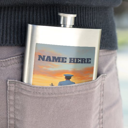 Gepersonaliseerde Navy Sailor Flask Flacon (Voorbeeld)