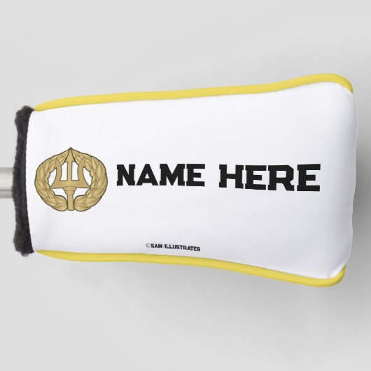 Gepersonaliseerde Navy Theme Golf Putter Hoesje Golfheadcover (Voorkant)