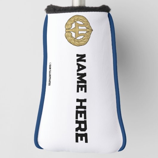 Gepersonaliseerde Navy Theme Golf Putter Hoesje Golfheadcover (Draai 90)