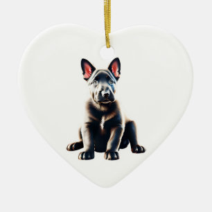 Gepersonaliseerde Nederlandse Herder Puppy Keramisch Ornament