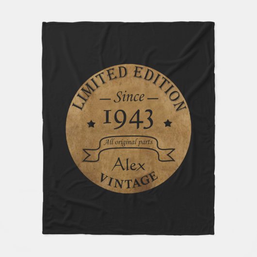 Gepersonaliseerde negentig vintage 90ste verjaarda fleece deken (Voorkant)