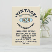 Gepersonaliseerde negentig vintage 90ste verjaarda kaart (Staand voorkant)