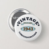 Gepersonaliseerde negentig vintage 90ste verjaarda ronde button 5,7 cm (Voorkant /achterkant)