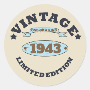 Gepersonaliseerde negentig vintage 90ste verjaarda ronde sticker