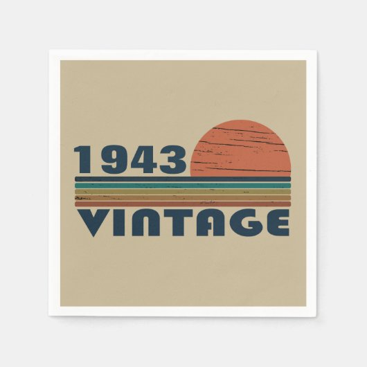 Gepersonaliseerde negentig vintage 90ste verjaarda servet (Voorkant)