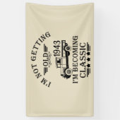 Gepersonaliseerde negentig vintage 90ste verjaarda spandoek (Verticaal)