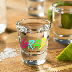 Gepersonaliseerde Neon AFSTUDEERDER Keepsake Shot Glas